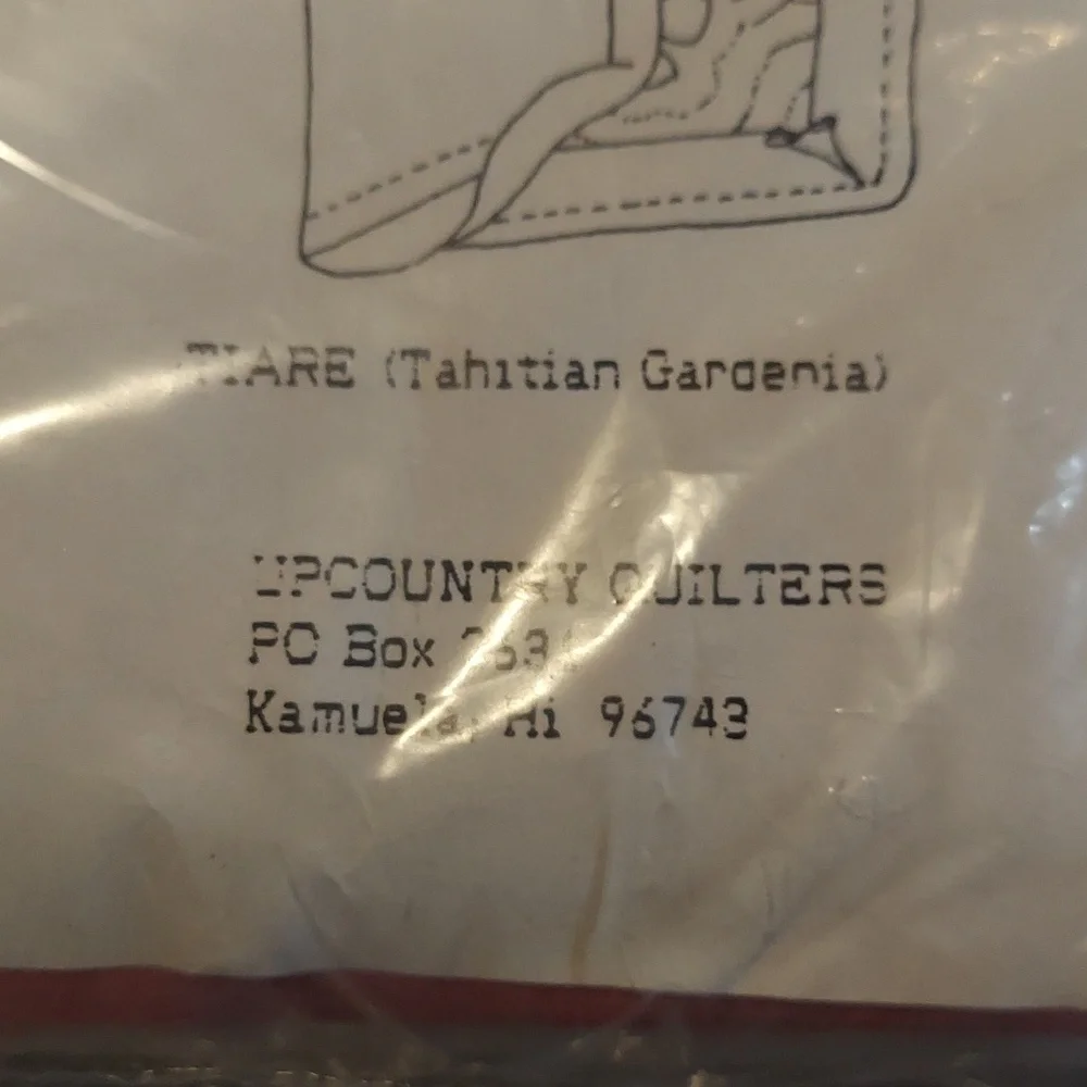 Vintage Gardenia Patch Needle Art Hawaiian Quilt Pillow Kit Sealed Package 1989 - Picture 3 of 4